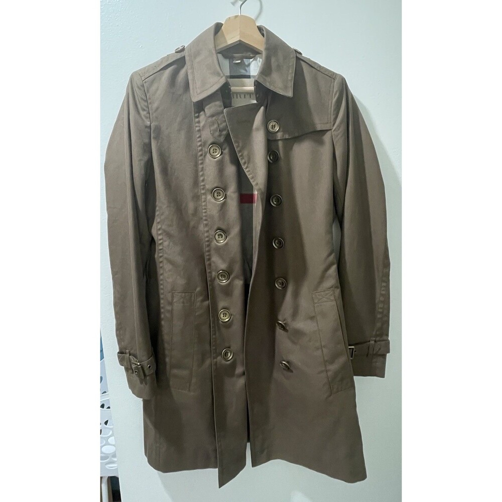 Burberry Brit Trench Coat Women's Brown Belted Double Breasted USA 6